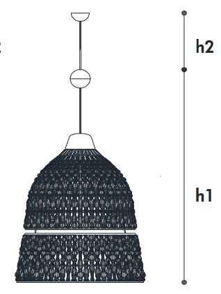 Lámpara Colgante Crowns Incanto Italamp - Dimensiones